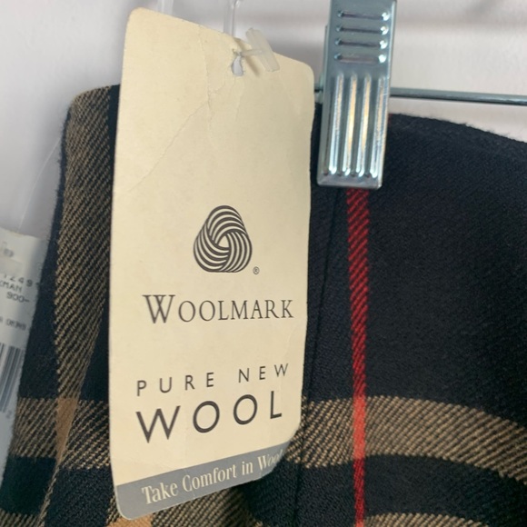 Jones NY NWT women’s black & gold plaid wool long skirt size 14 - Picture 6 of 7